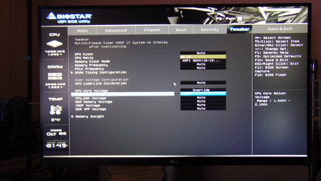 BIOSTAR B550MH Motherboard Review BIOS Overclocking