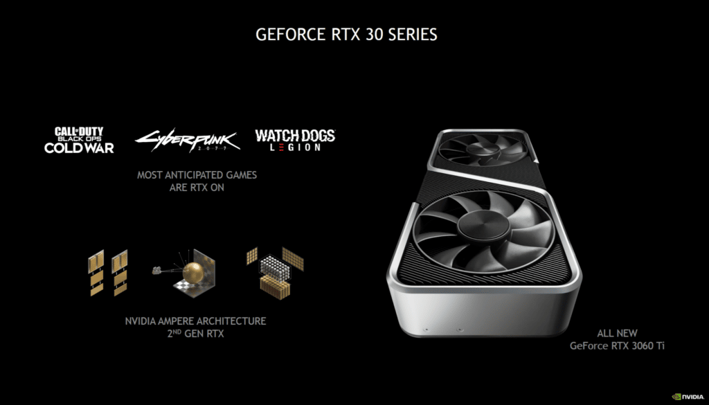 NVIDIA GeForce RTX 3060 Ti Ray Tracing Cores and Games Presentation Slide