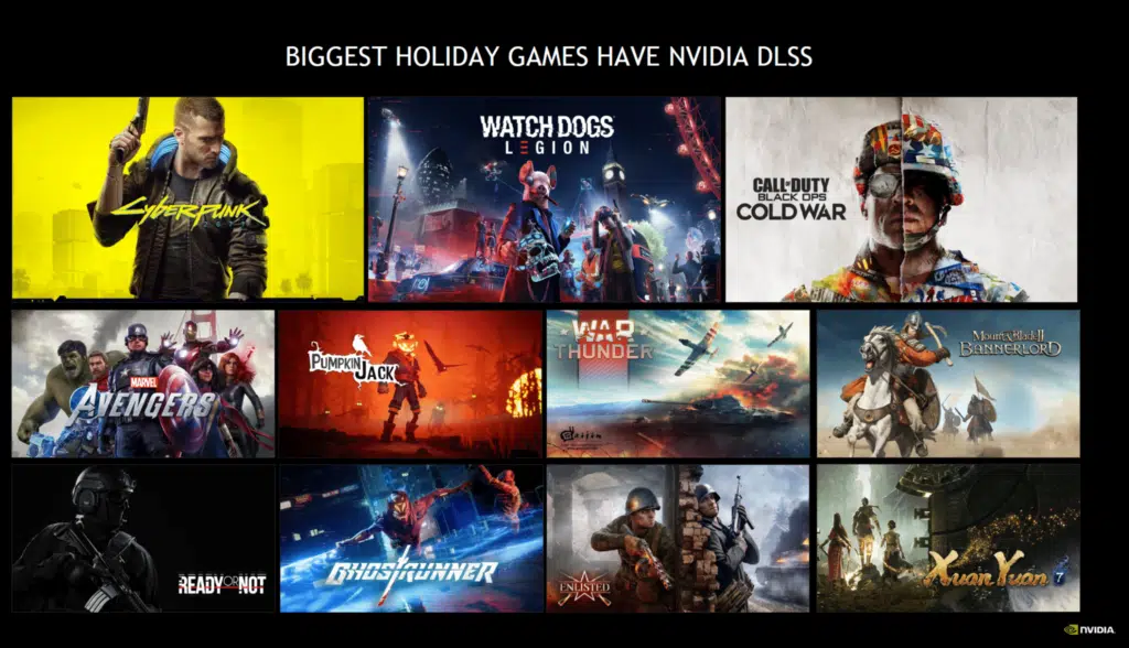 NVIDIA GeForce RTX 3060 Ti DLSS Games Presentation Slide