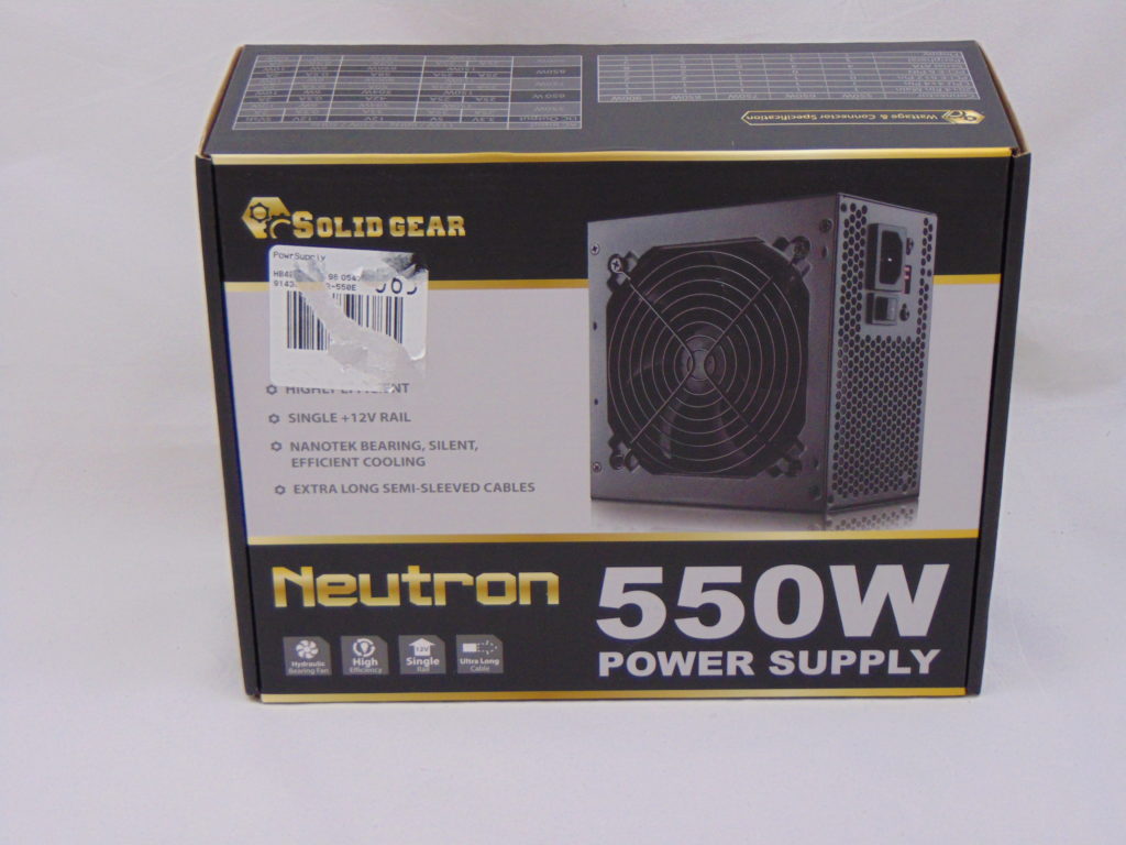 Solid Gear Neutron 550W Power Supply Box Front