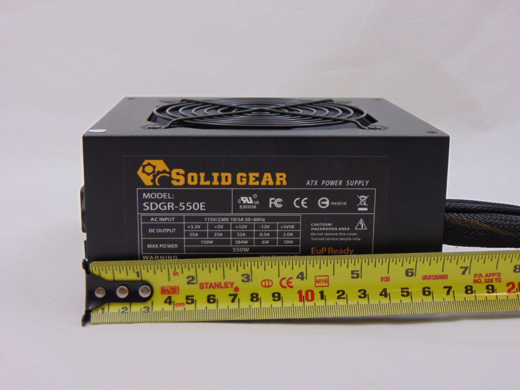 Solid Gear Neutron 550W Power Supply Size Measurement
