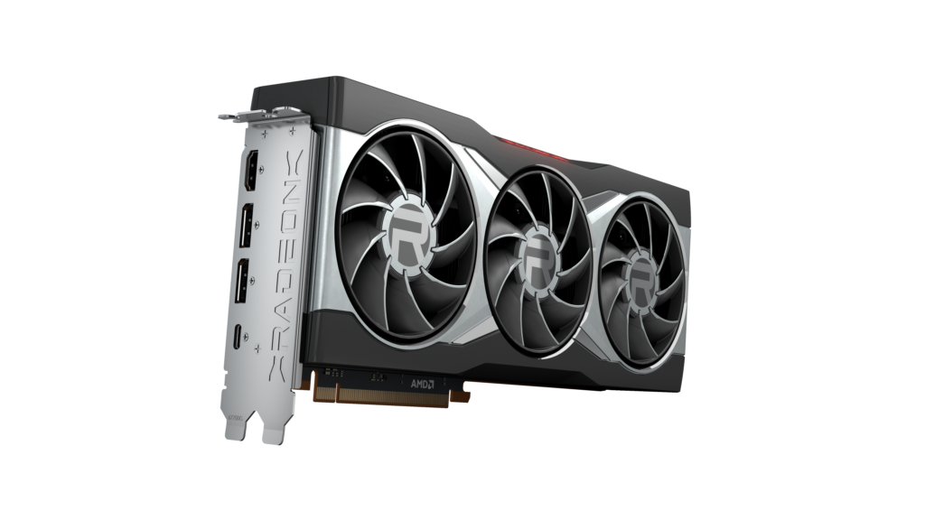 AMD Radeon RX 6800 XT Side View with Fans and Ports