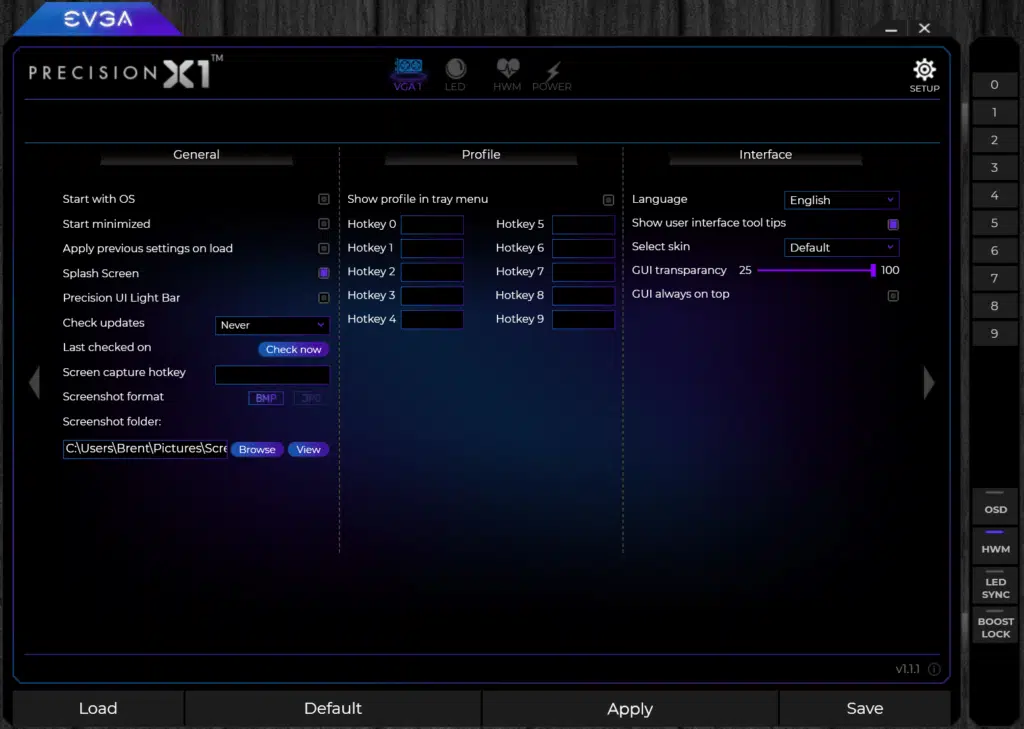 EVGA Precision X1 Software