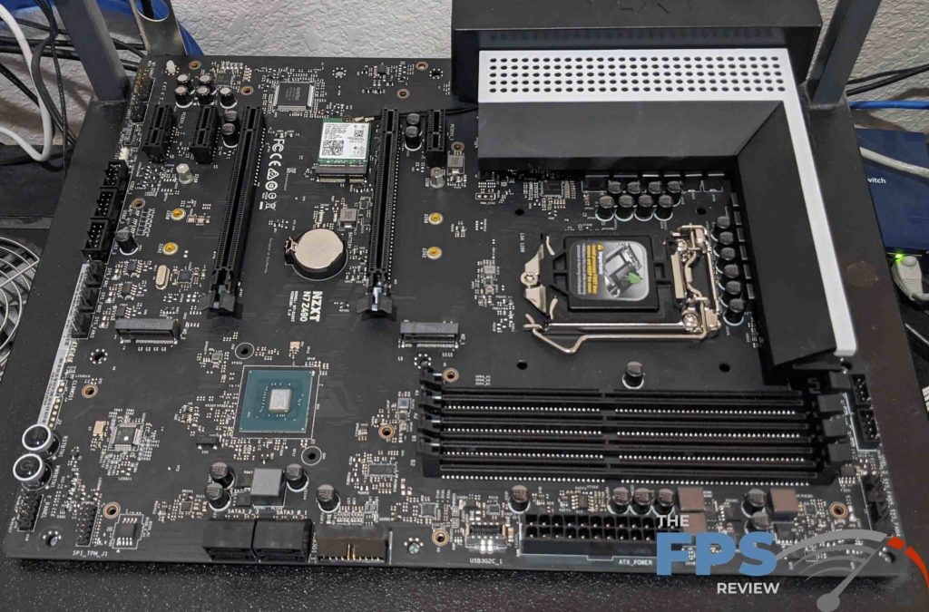 NZXT N7 Z490 Motherboard Bare with cover taken off