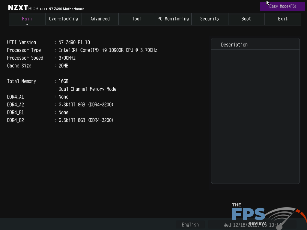 NZXT N7 Z490 Motherboard BIOS
