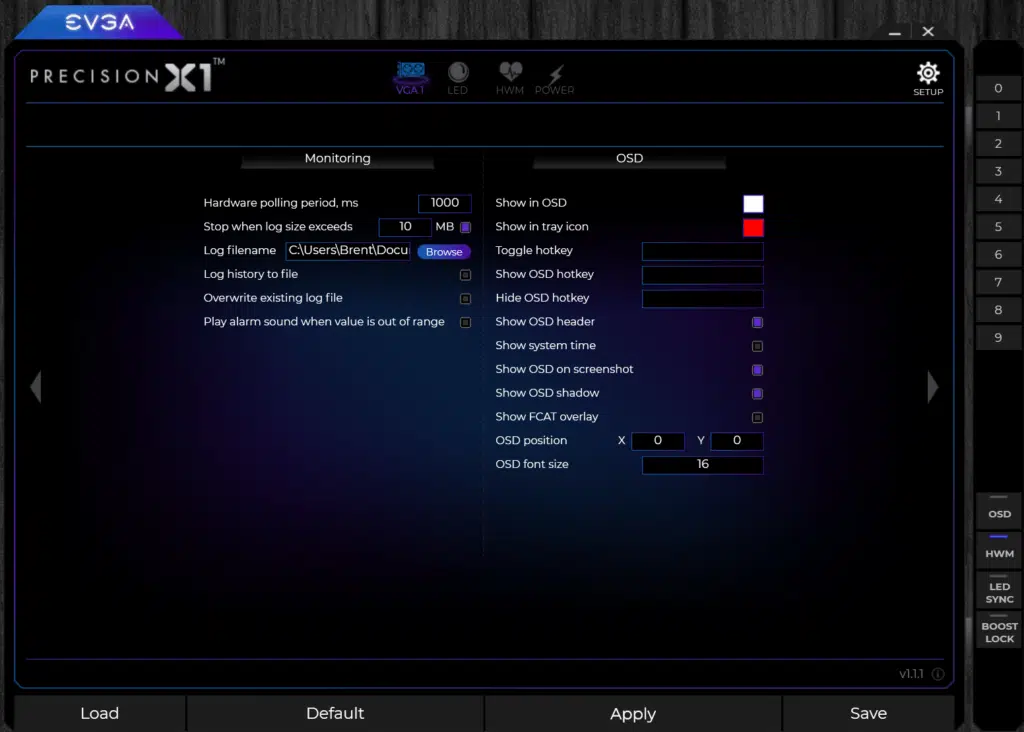 EVGA Precision X1 Software