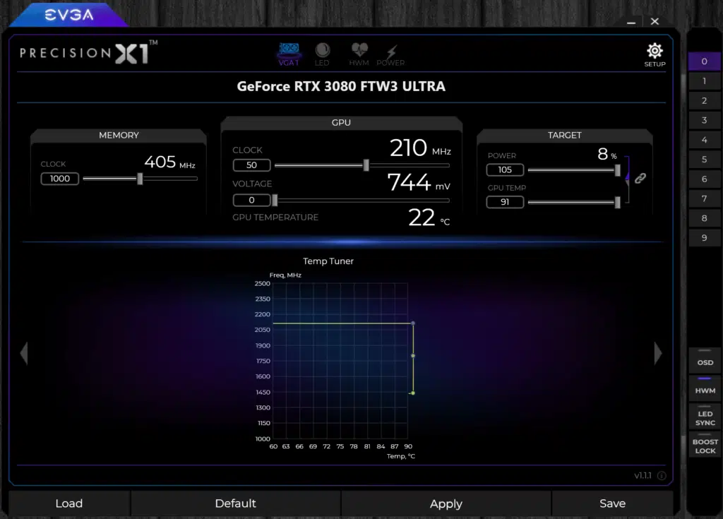 EVGA Precision X1 Software