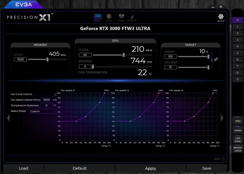 EVGA Precision X1 Software