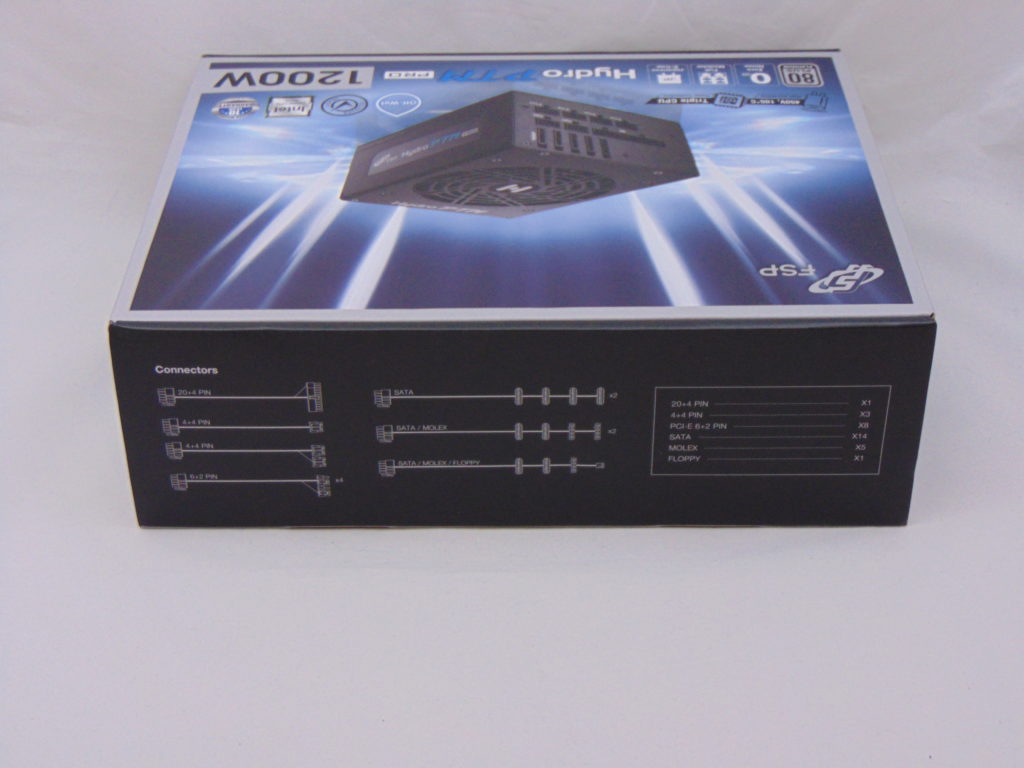 FSP Hydro PTM PRO 1200W Power Supply Top of Box