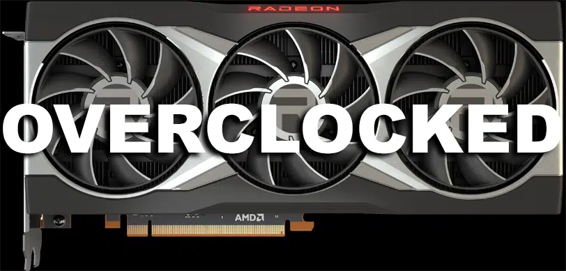 AMD Radeon RX 6800 XT with Overclocked overlayed