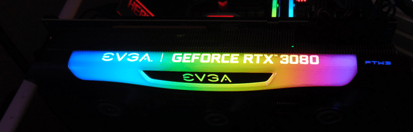 EVGA GeForce RTX 3080 FTW3 ULTRA GAMING video card RGB logo