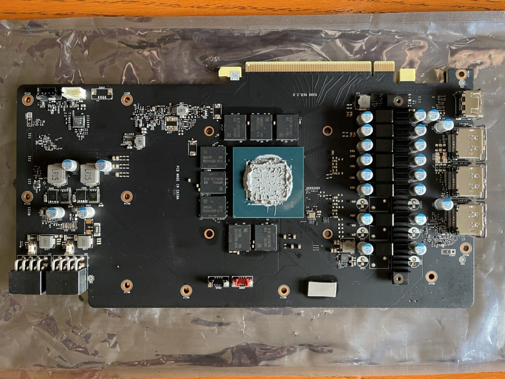 MSI GeForce RTX 3060 Ti GAMING X TRIO Video Card PCB bare disassembled