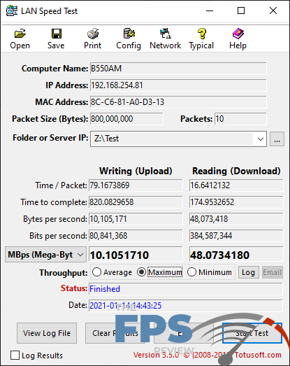 GIGABYTE B550 Aorus Master Wireless Network Performance