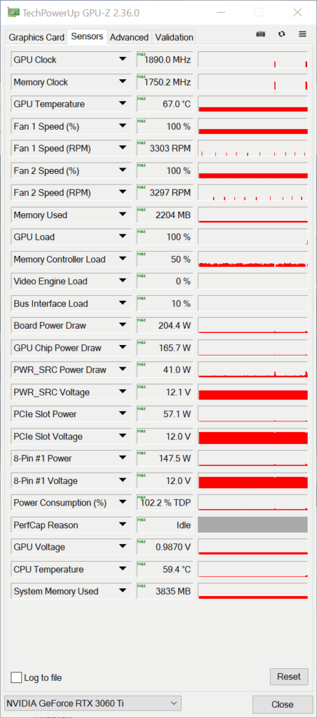 GPU-z Stock Initial Run