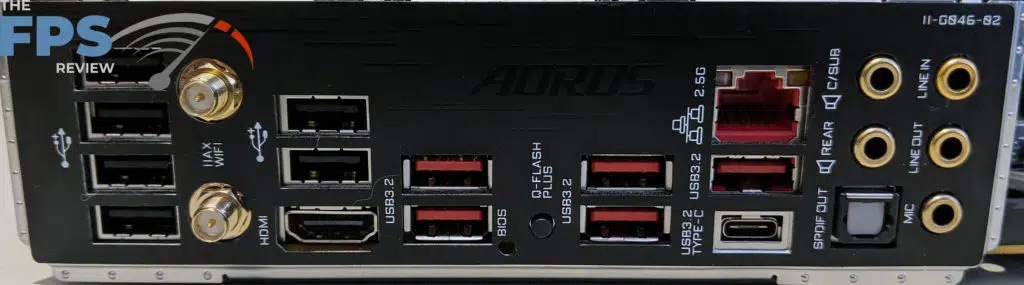 GIGABYTE B550 Aorus Master rear i/o panel