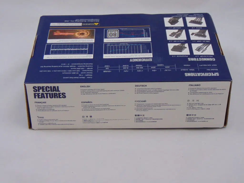 SilverStone SX750 750W SFX Power Supply Box Back
