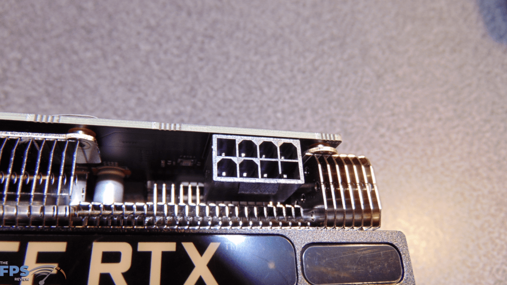 EVGA GeForce RTX 3060 XC BLACK GAMING 8-pin power connector up close