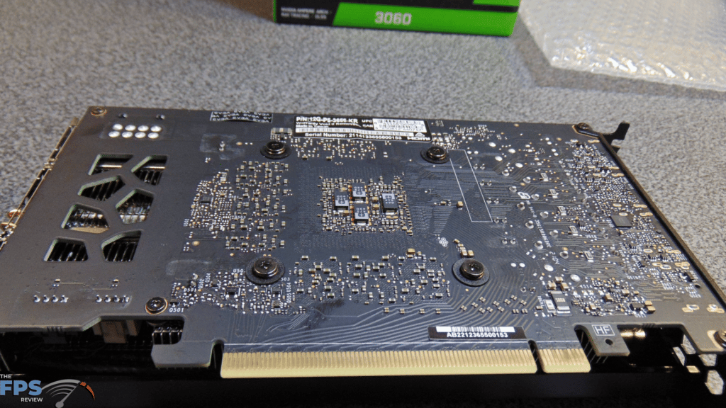 EVGA GeForce RTX 3060 XC BLACK GAMING Back of video card