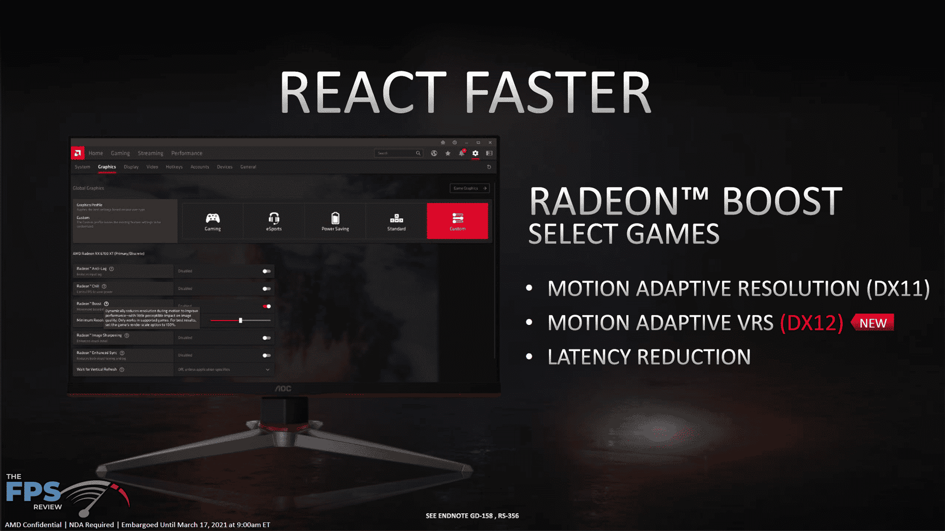 Radeon Boost включать или нет. Коррекция изображения Radeon включена и выключена. RX 6700xt TUF Gaming обзор. Как поставить чёрные полосы по бокам в CS go AMD Radeon rx480.