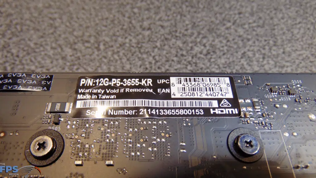 EVGA GeForce RTX 3060 XC BLACK GAMING product label on video card