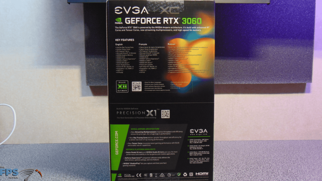EVGA GeForce RTX 3060 XC BLACK GAMING Box Back