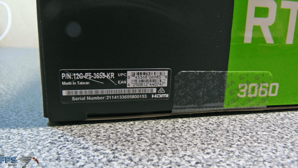 EVGA GeForce RTX 3060 XC BLACK GAMING Box SKU Label