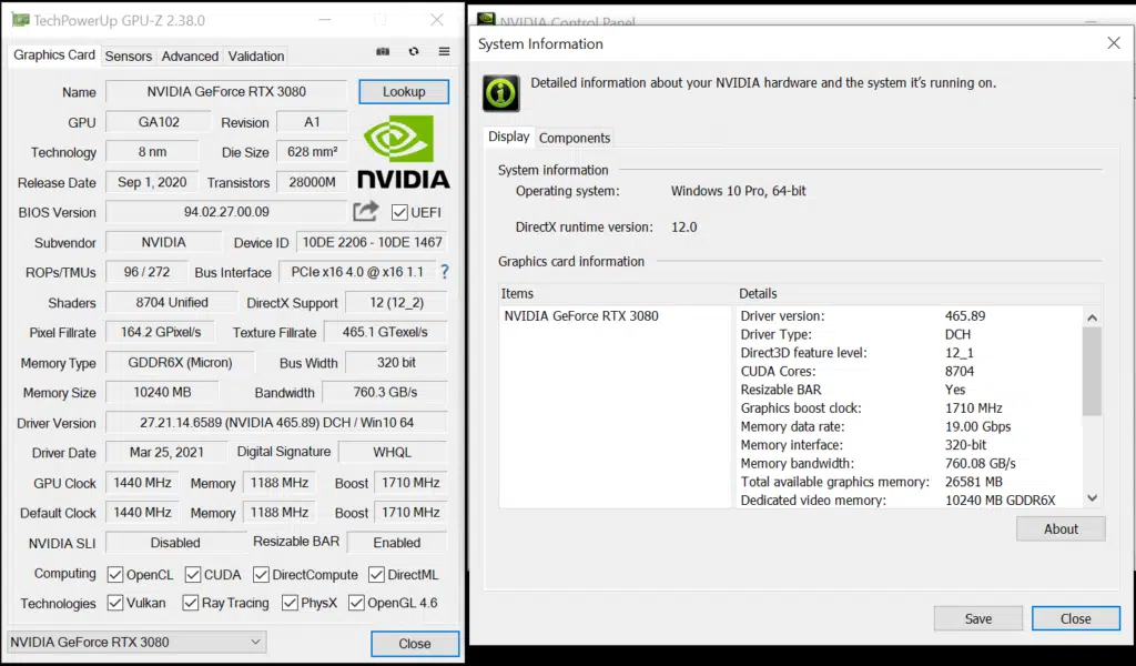 GeForce RTX 3080 Resizable BAR