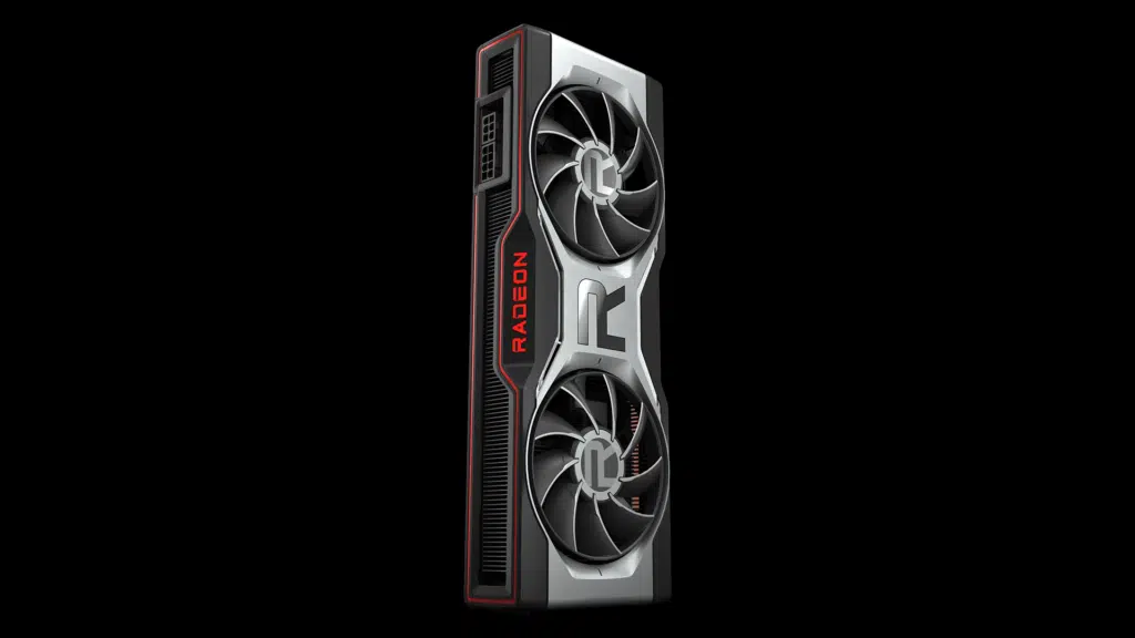 AMD Radeon RX 6700 XT Video Card Standing Upright View