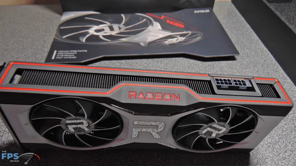 AMD Radeon RX 6700 XT Video Card top of video card