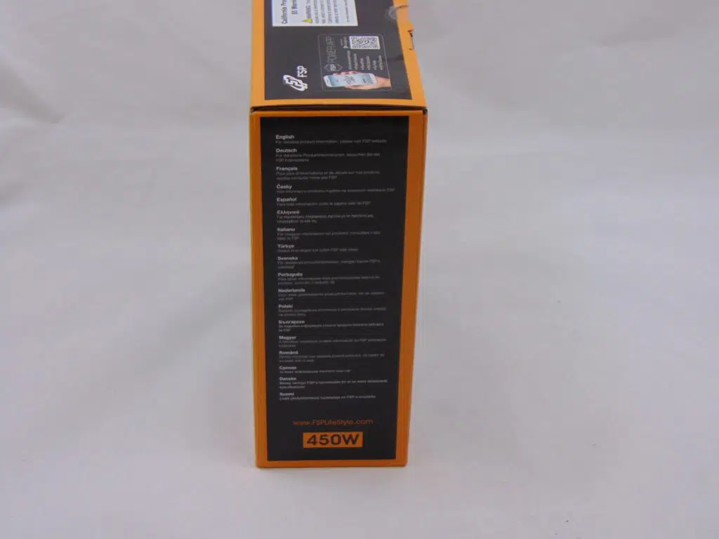 FSP SFX PRO 450W Power Supply Box Side