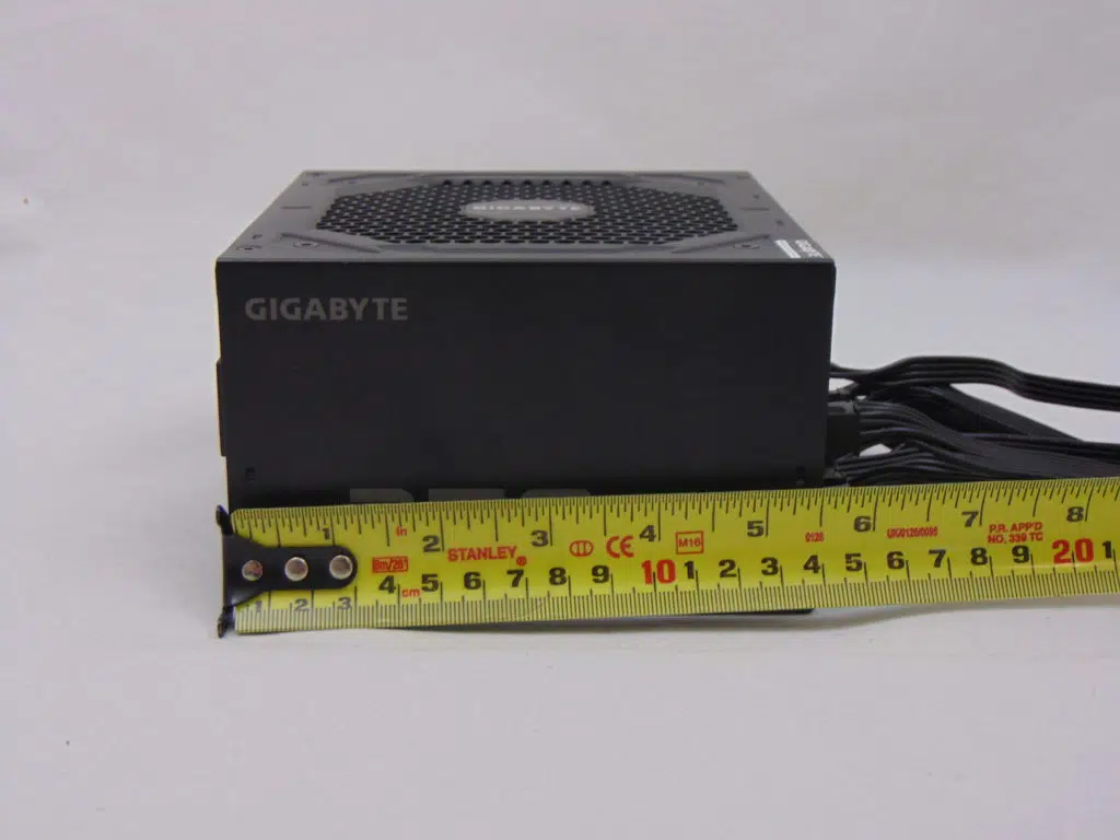 GIGABYTE P750GM 750W Power Supply Measuring Power Supply with Ruler