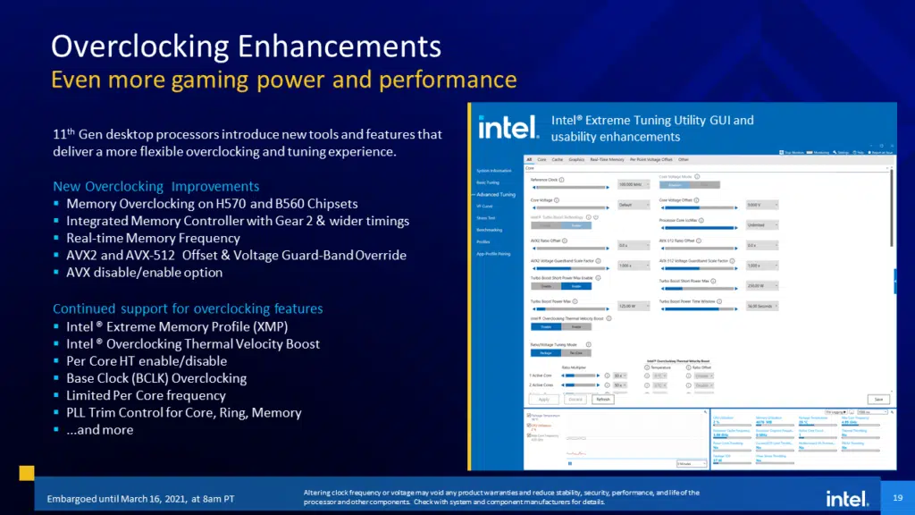 Intel 11th Gen Core Desktop Processor  Rocket Lake-S Overclocking Enhancements
