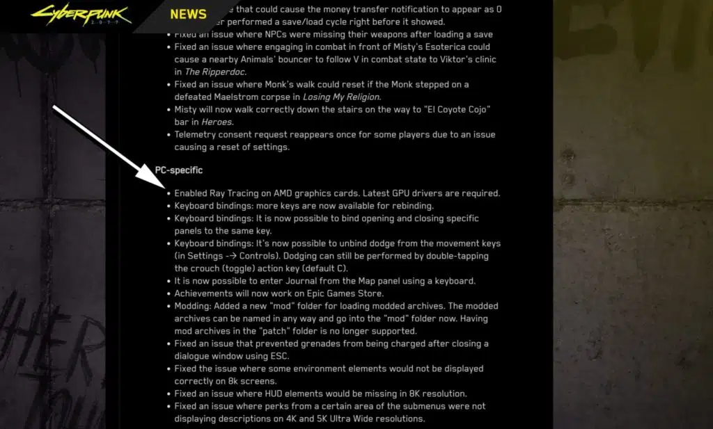 Cyberpunk 2077 Patch 1.2 Release Notes