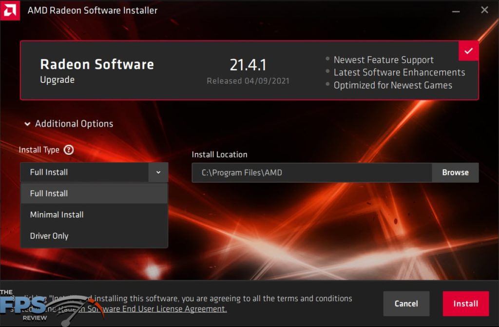 AMD Radeon Software Adrenalin 21.4.1 Custom Install Options