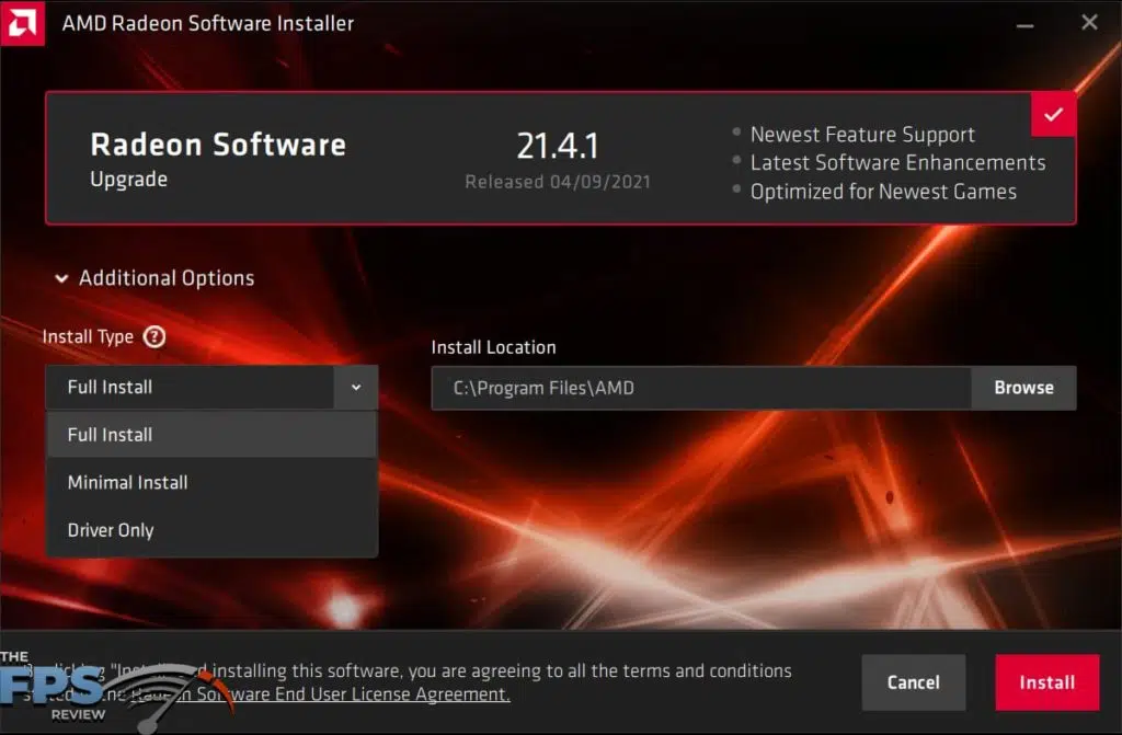 AMD Radeon Software Adrenalin 21.4.1 Custom Install Options