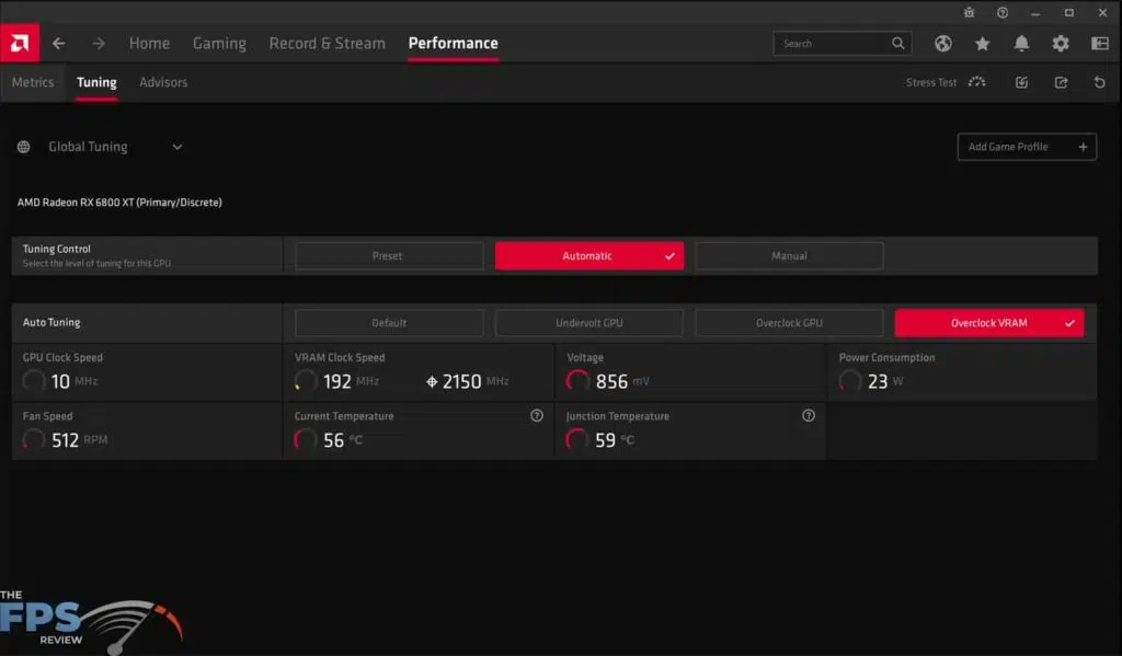 AMD Radeon Software Adrenalin 21.4.1 Automatic vRAM Overclocking