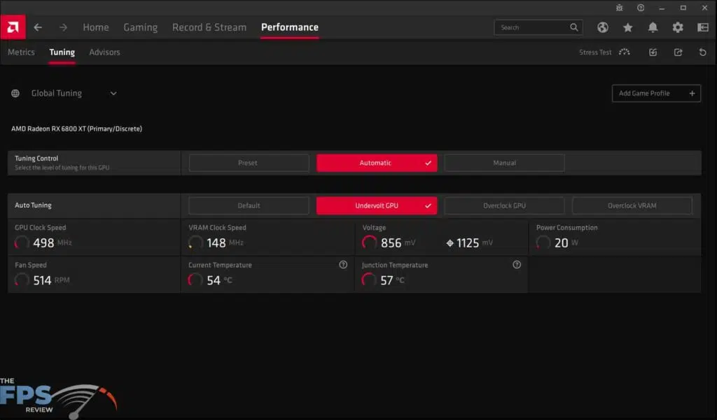 AMD Radeon Software Adrenalin 21.4.1 Automatic GPU Undervolting