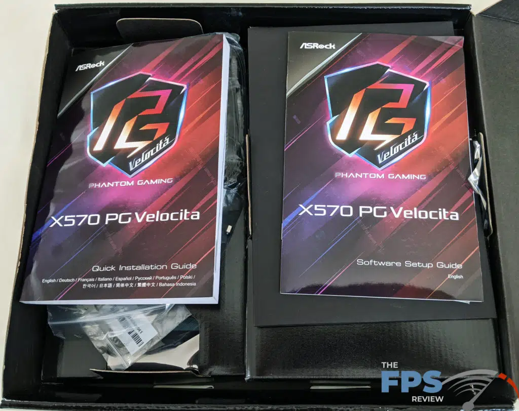 ASRock X570 PG Velocita Motherboard Box Contents