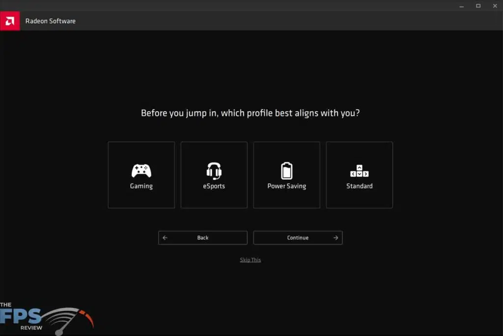 AMD Radeon Software Adrenalin 21.4.1 Profile Selection