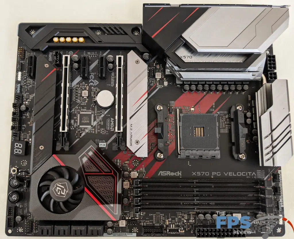 ASRock X570 PG Velocita Motherboard Top View