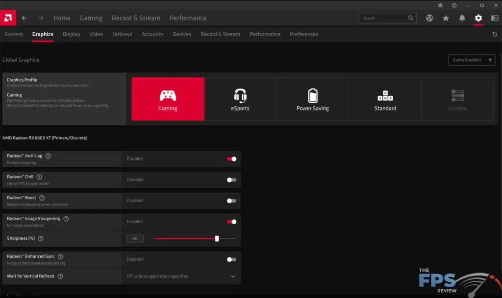 AMD Radeon Software Adrenalin 21.4.1 Game Profile
