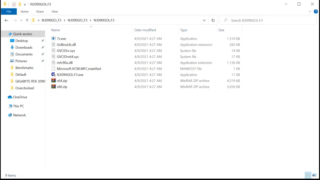 GIGABYTE GeForce RTX 3090 GAMING OC BIOS Updater