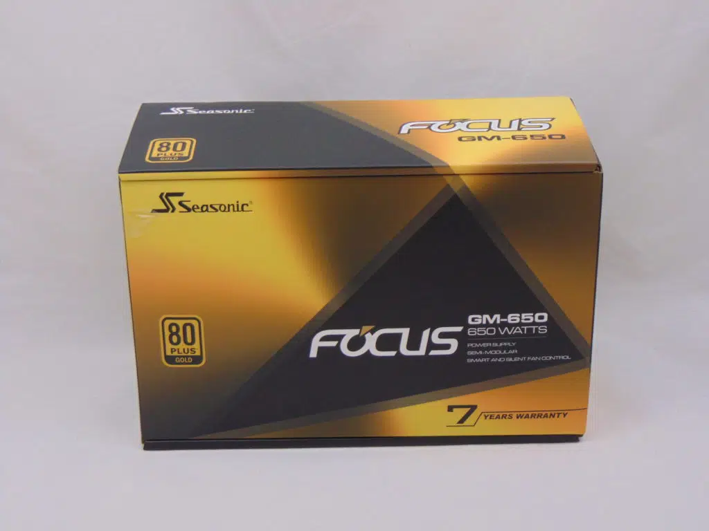 Seasonic FOCUS GM-650 650W Power Supply Front of Box