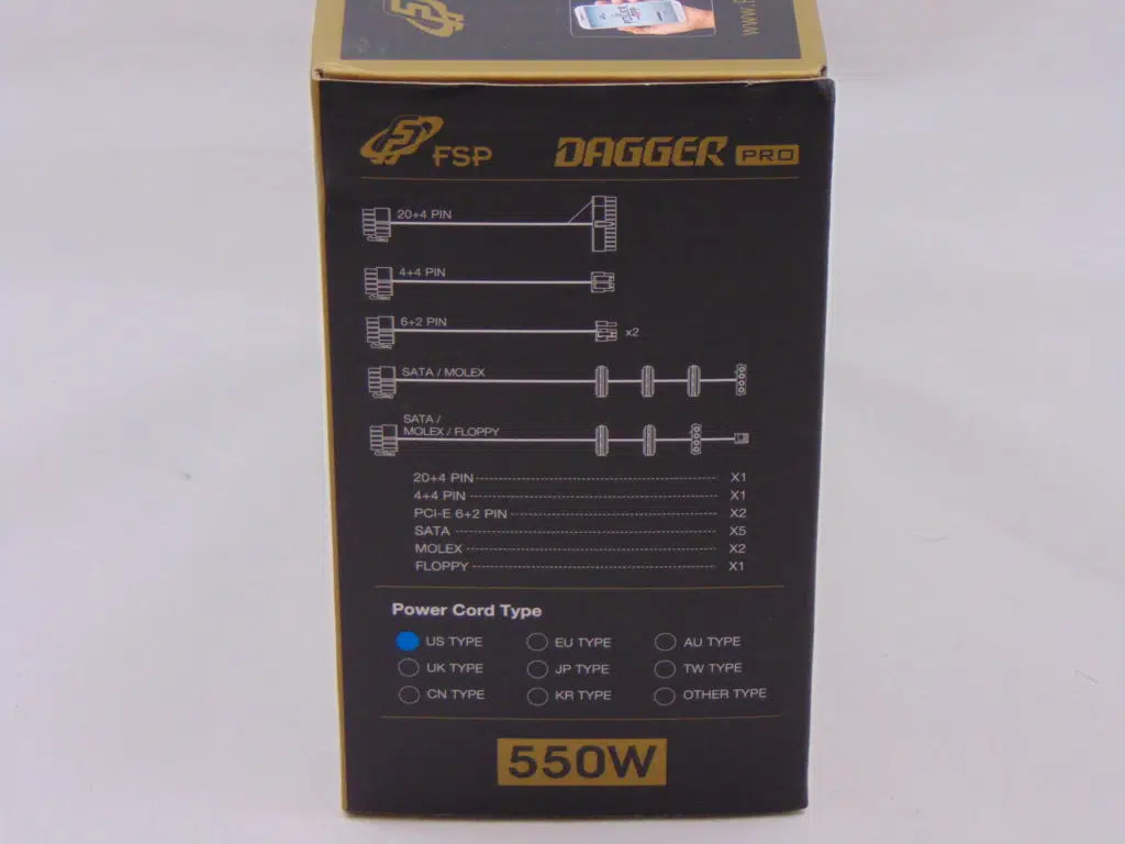 FSP DAGGER PRO 550W SFX Power Supply box side