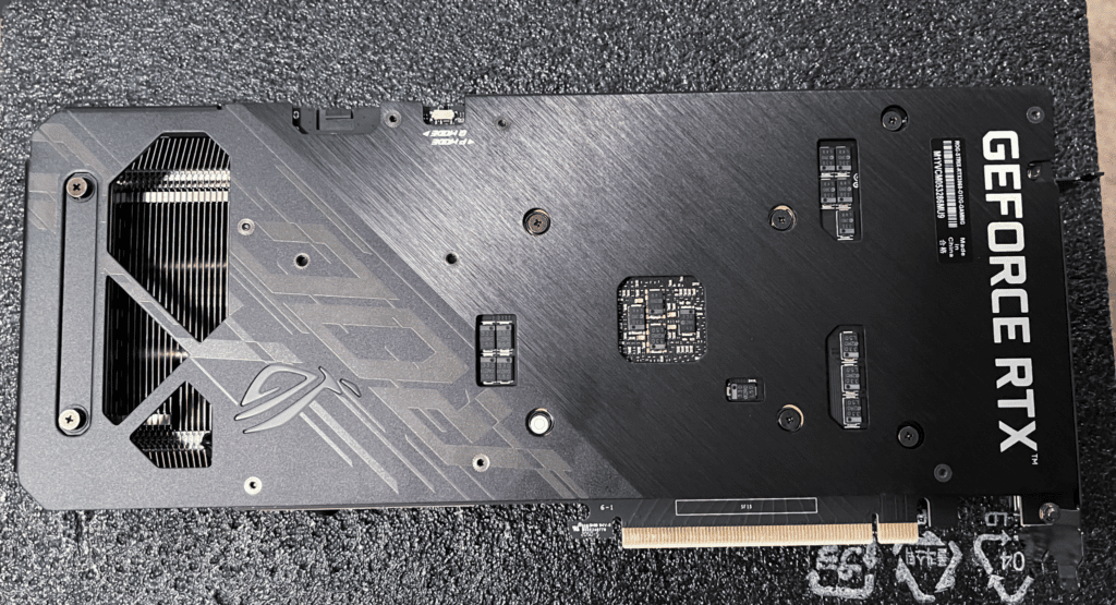 ASUS ROG STRIX GeForce RTX 3060 OC Edition Back of Card Backplate