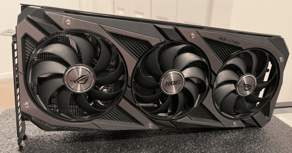 ASUS ROG STRIX GeForce RTX 3060 OC Edition card at an angle