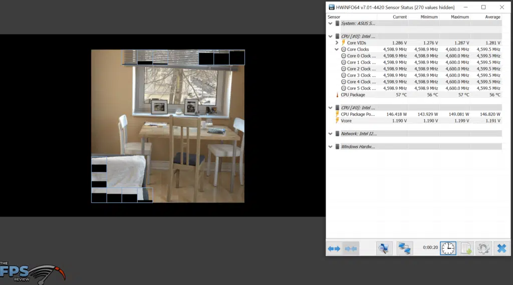 Intel Core i5-11600K CPU Cinebench R23 All-Core Boost Frequency in HWiNFO64