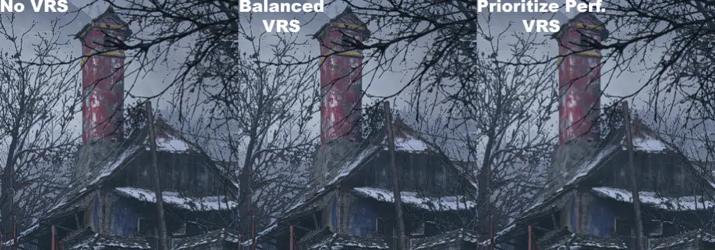 Resident Evil Village Variable Rate Shading Image Quality Comparison