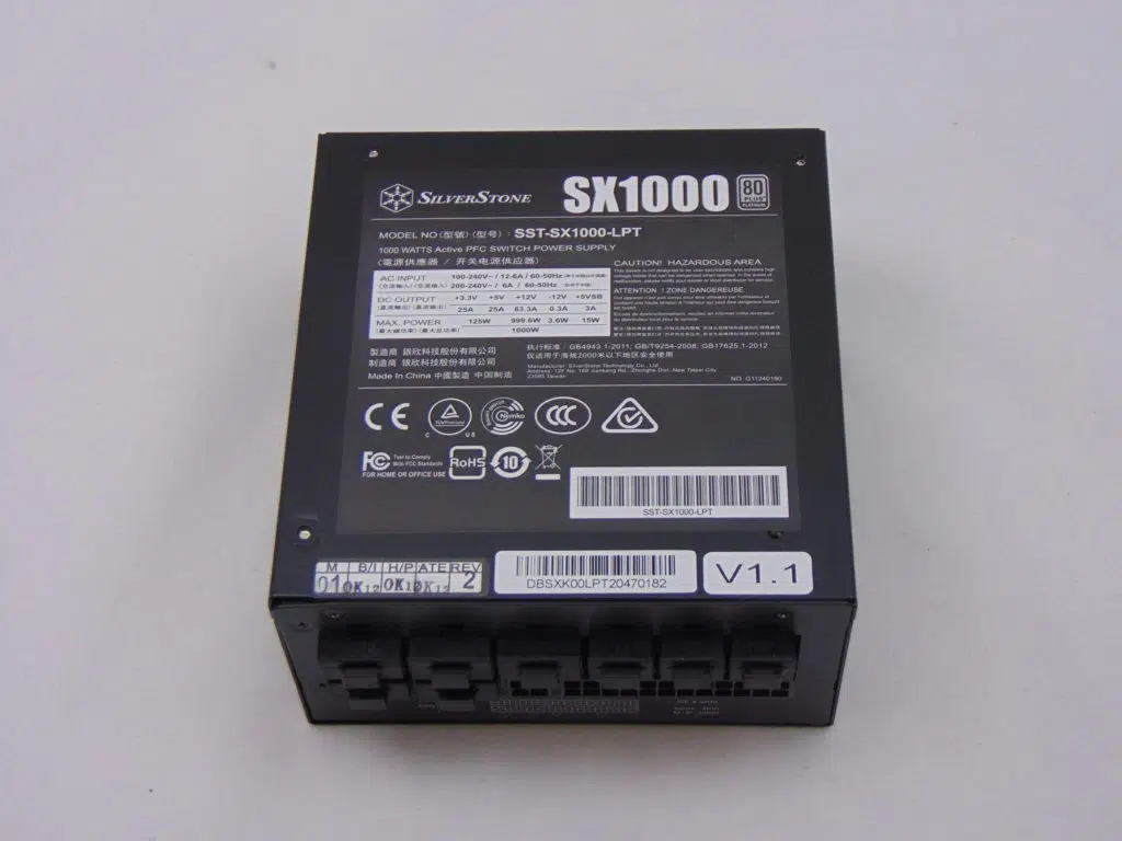 SilverStone SX1000 1000W SFX-L Power Supply top view