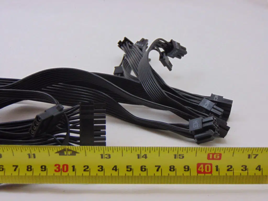 SilverStone SX1000 1000W SFX-L Power Supply with ruler measuring cable length